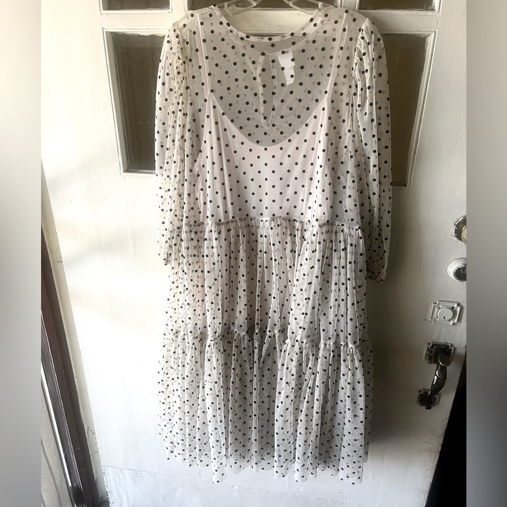 Cream with Black Polka Dot Dress
